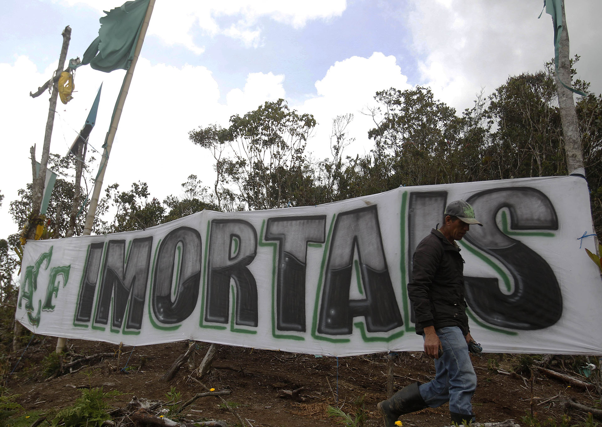“Inmortales”, reza una de las banderas (EFE)