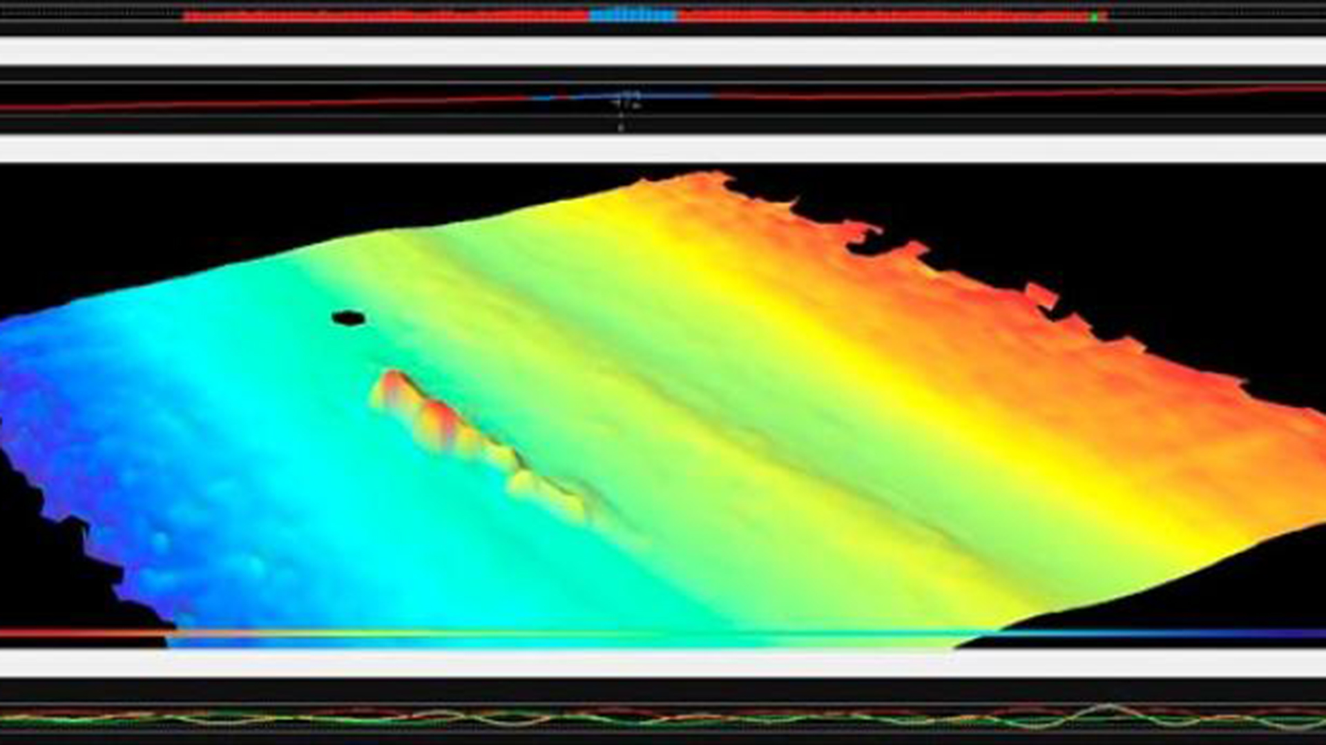 La imagen de sonar detectada por el Víctor Angelescu