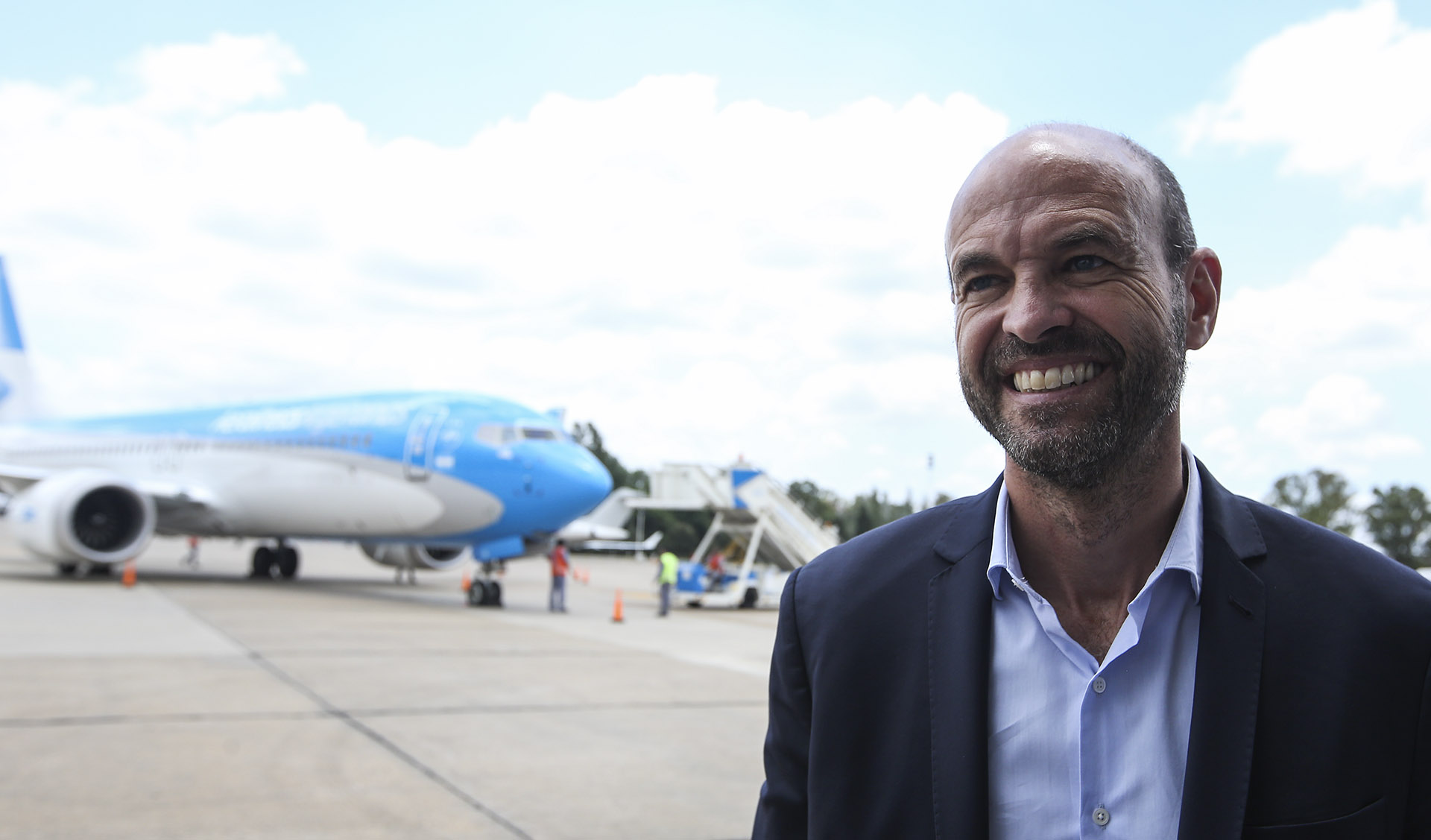 Guillermo Dietrich, en la presentación de los Boeing 737 Max. Hoy expresó su preocupación en el gobierno por los últimos accidentes (Agustín Marcarian)