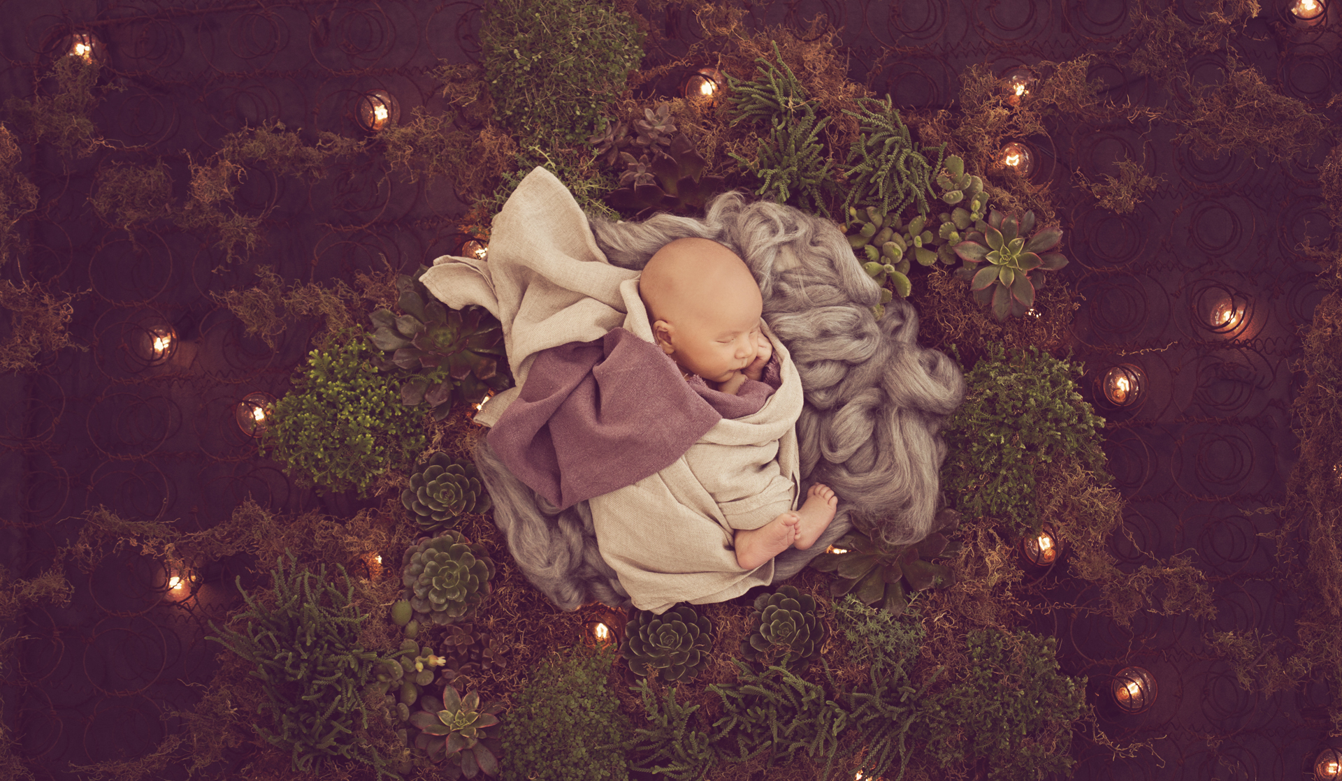 La fotógrafa utiliza plantas e iluminación para agregarle un condimento extra a sus producciones (Flor Ferreiros Photography)