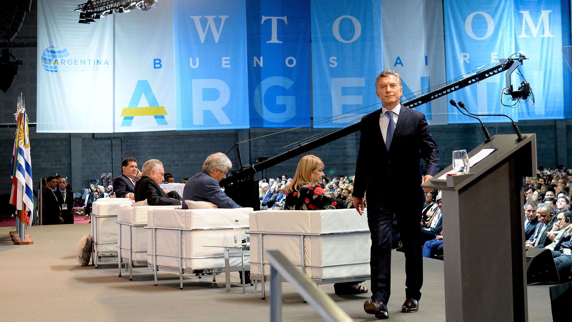“Queremos que las reglas del comercio estén en sintonía con las necesidades sociales del mundo”, planteó Mauricio Macri durante su discurso