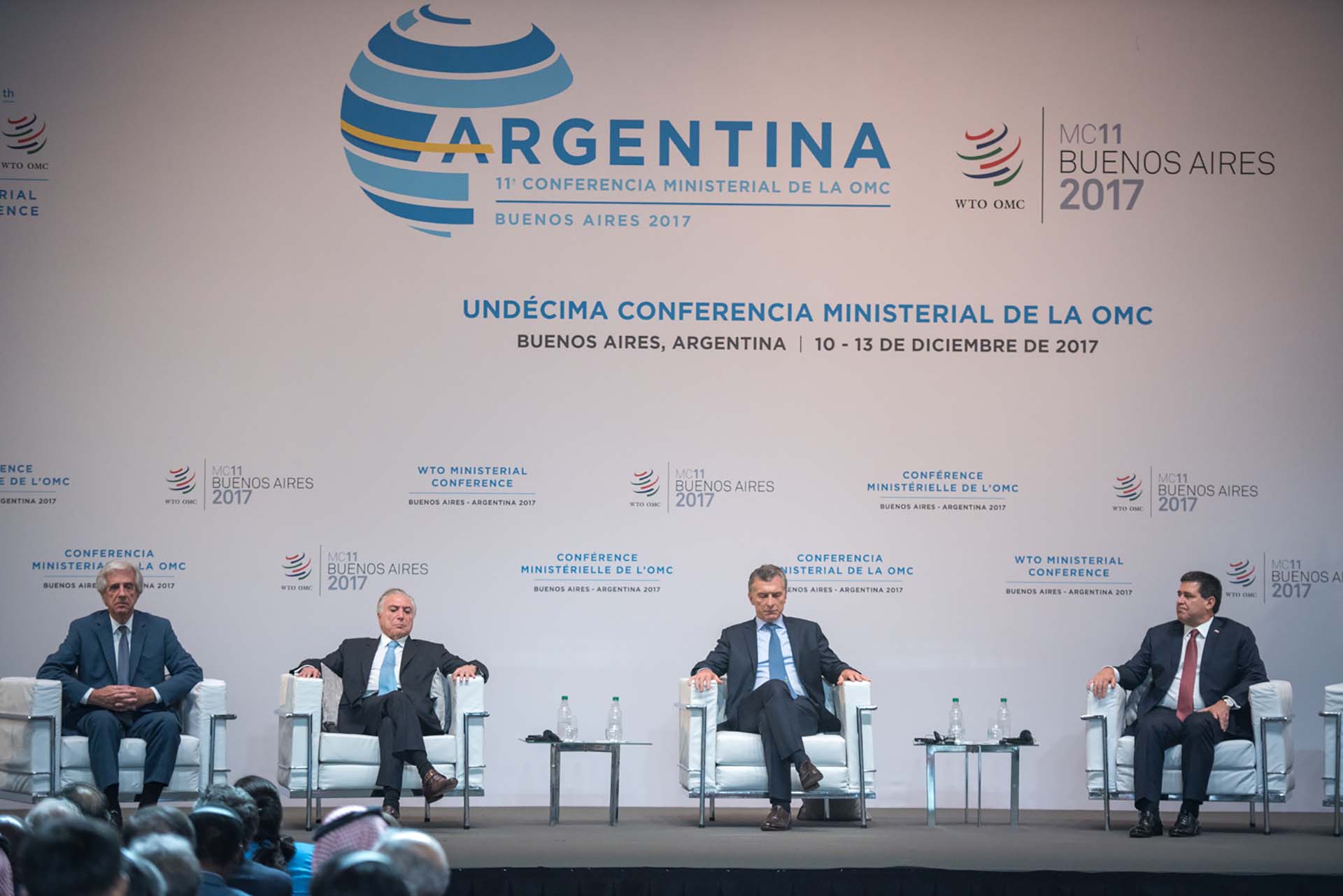Los presidentes de la región que estuvieron presentes en la undécima conferencia de la OMC