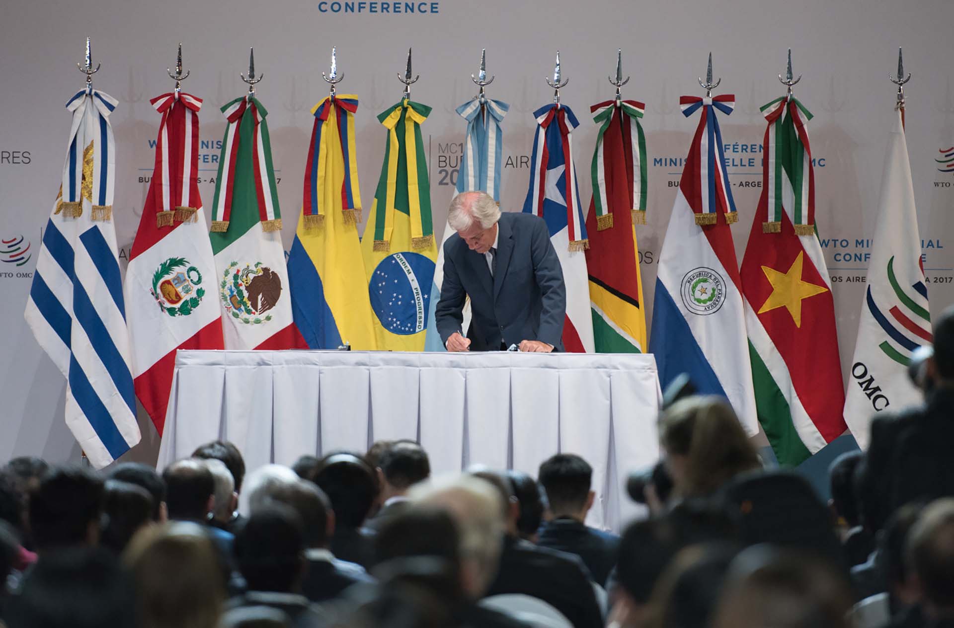 El presidente uruguayo durante la declaración presidencial de Buenos Aires
