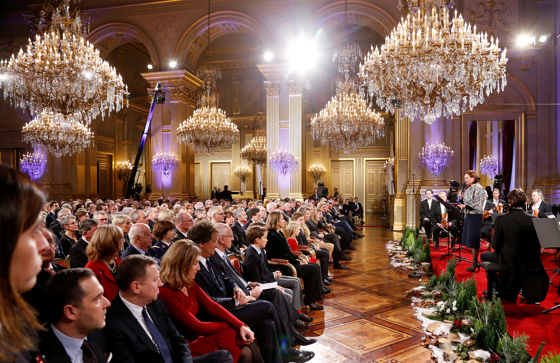 El concierto de Navidad que cada año tiene lugar en uno de los imponentes salones del Palacio Real de Bruselas