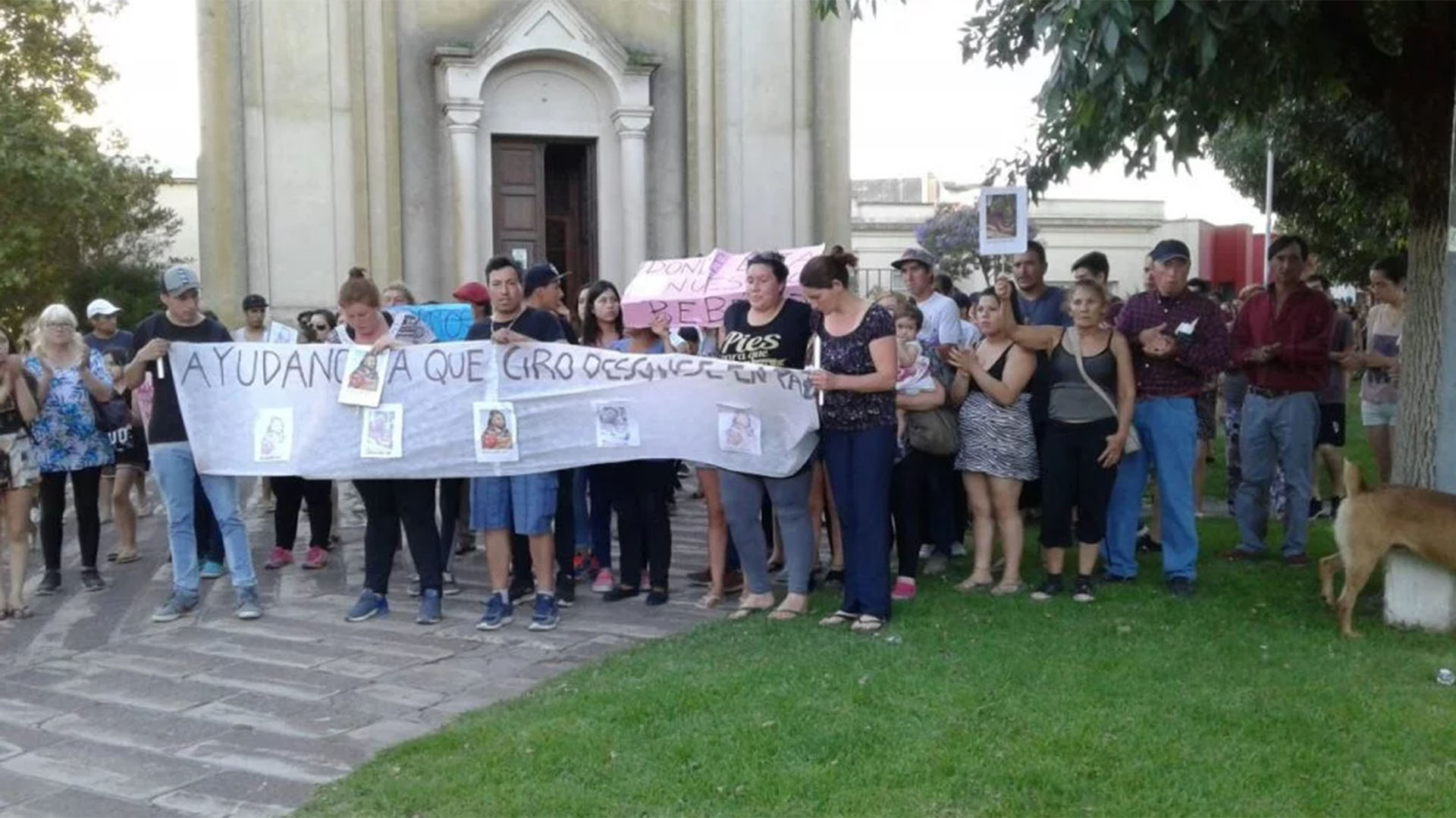 Marcha en Otamendi para pedir por la aparición del cuerpo de Ciro, diciembre de 2017.