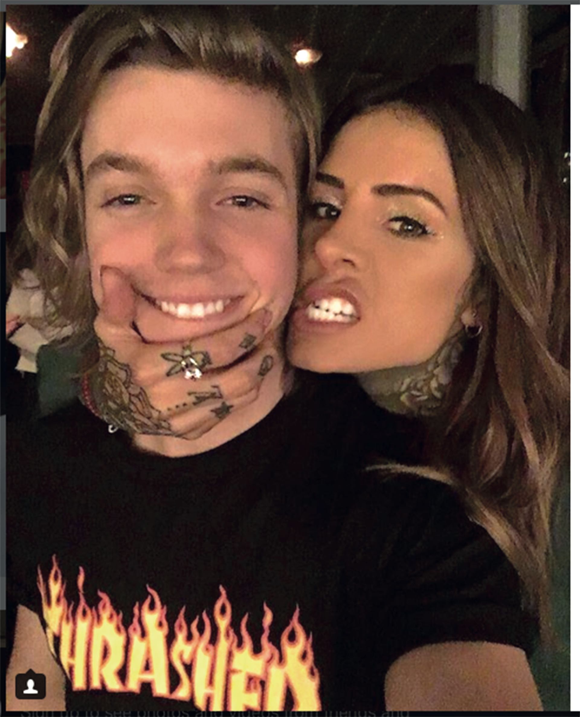 Con Cande Tinelli antes de separarse.