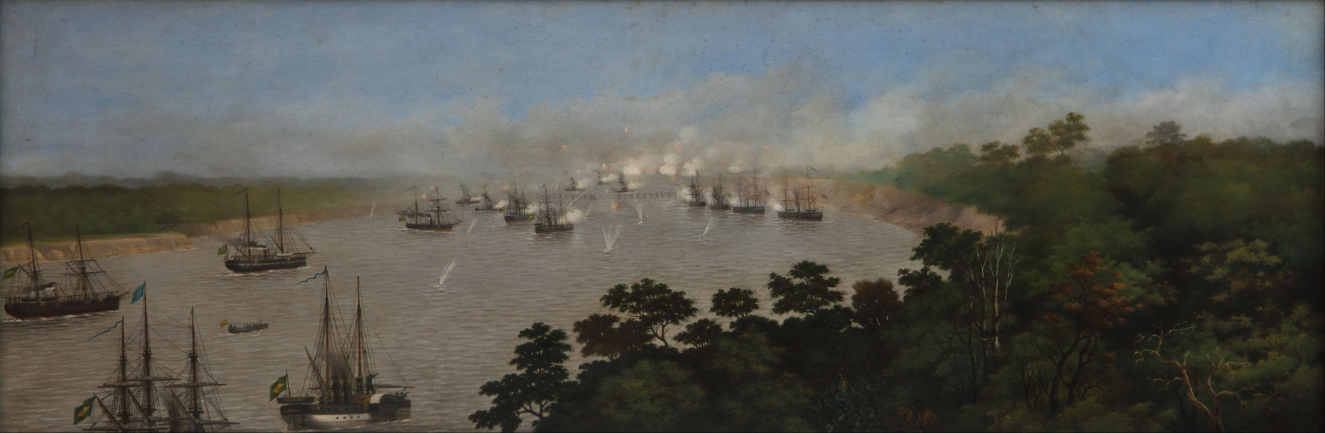 “Desembarco del Ejército Argentino frente a las trincheras de Curuzú”, de Cándido López. 1891