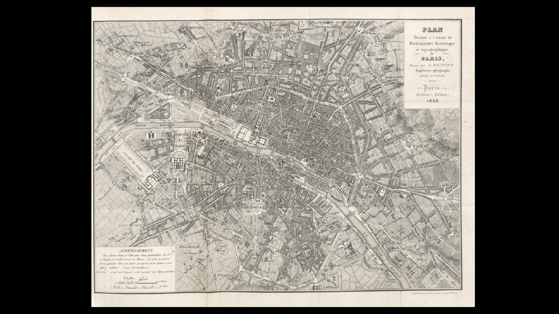 Plano de la ciudad de París de 1938 (archivo Europeana)