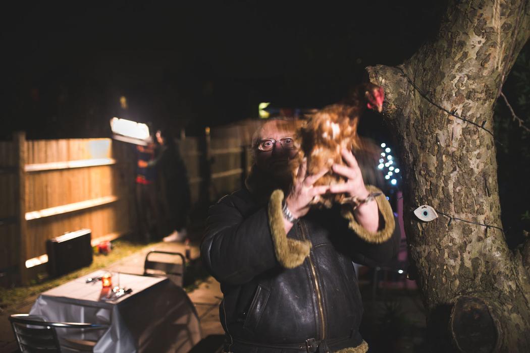 Trevor with a chicken