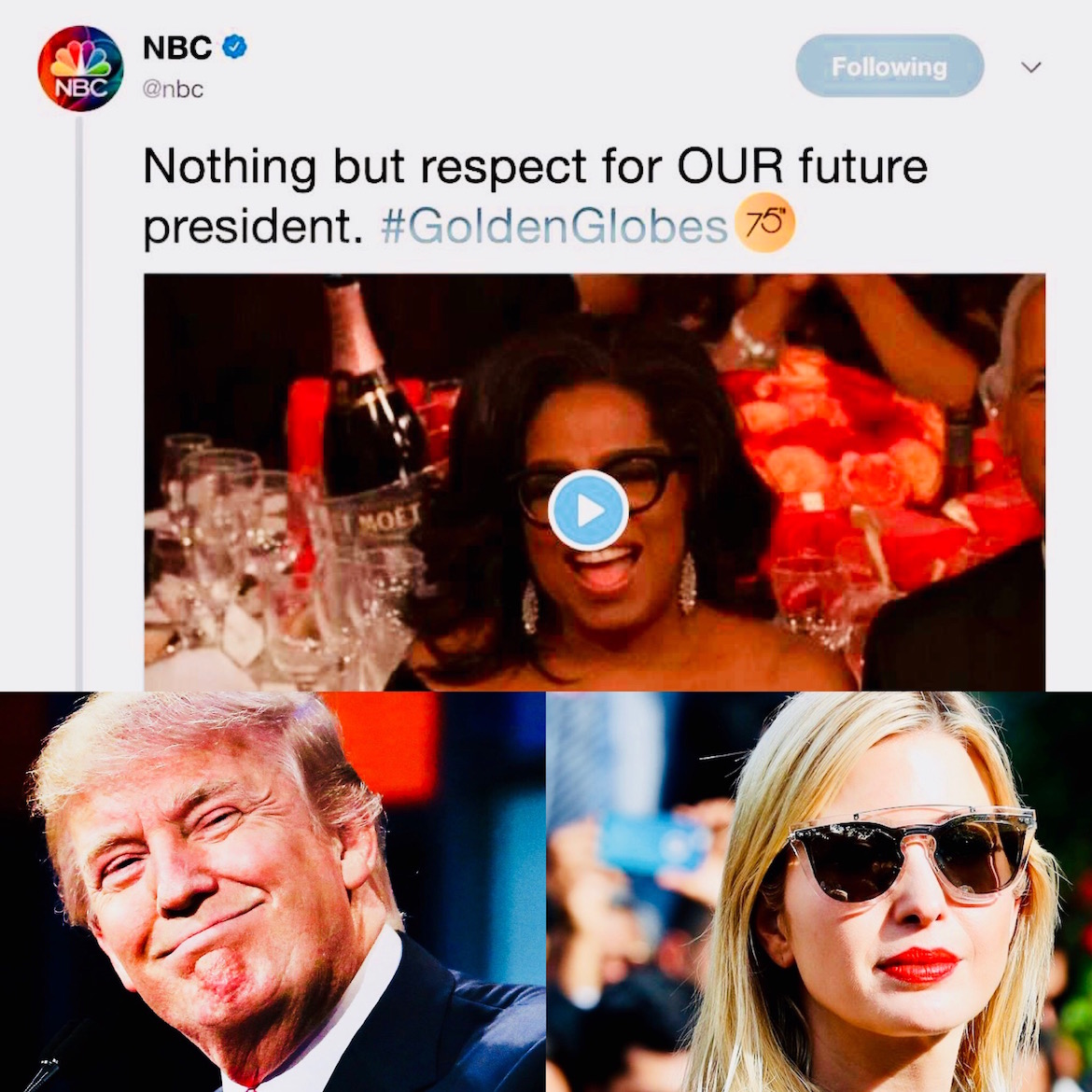 El discurso de Oprah ocasionó que la cadena NBC manifestará su apoyo a la probable candidata demócrata para 2020. El propio presidente Trump se declaró admirador de la presentadora, al igual que su hija Ivanka, quien fue criticada por apoyarla tras la entrega de premios del domingo