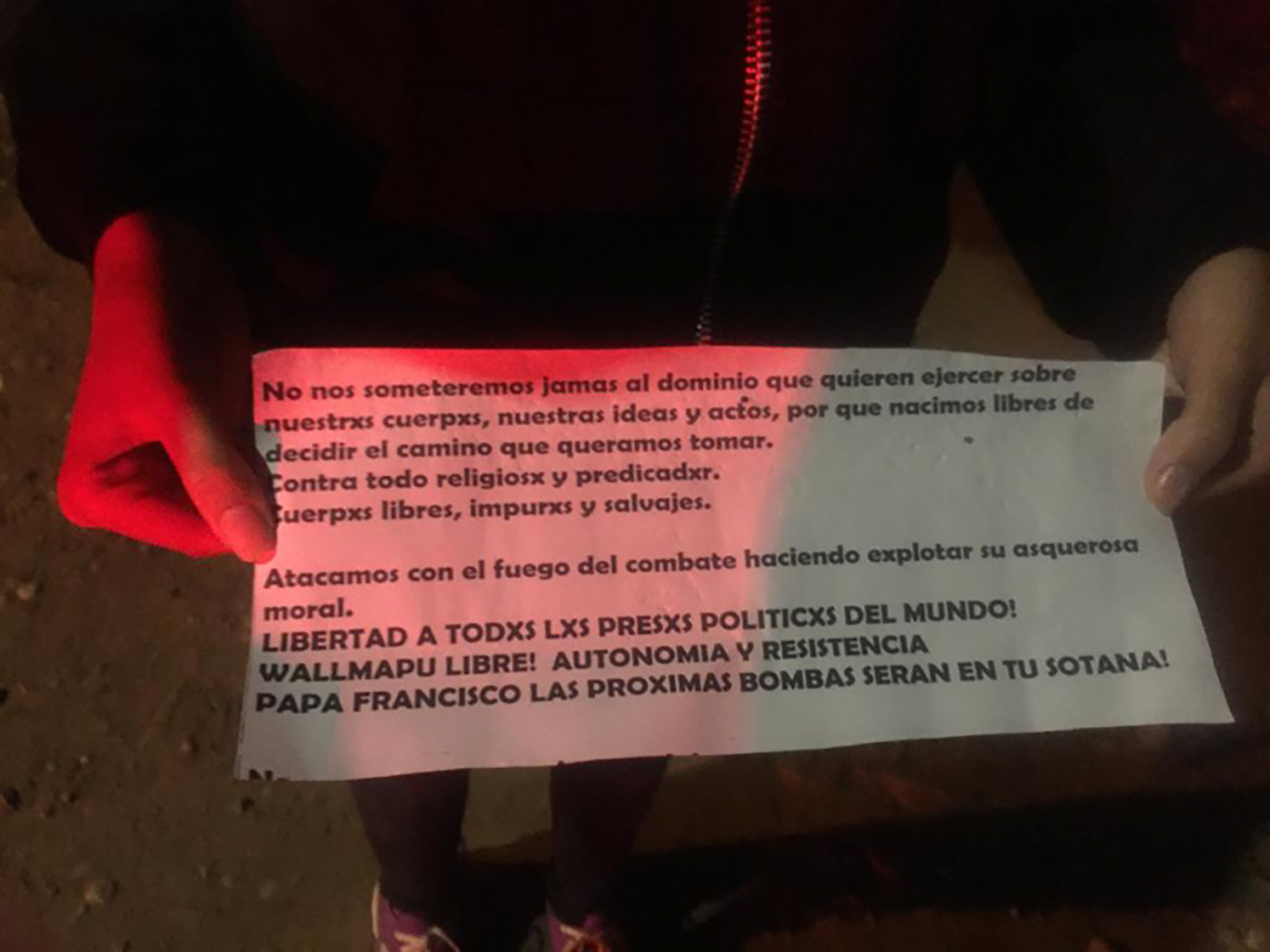 La amenaza contra el papa Francisco