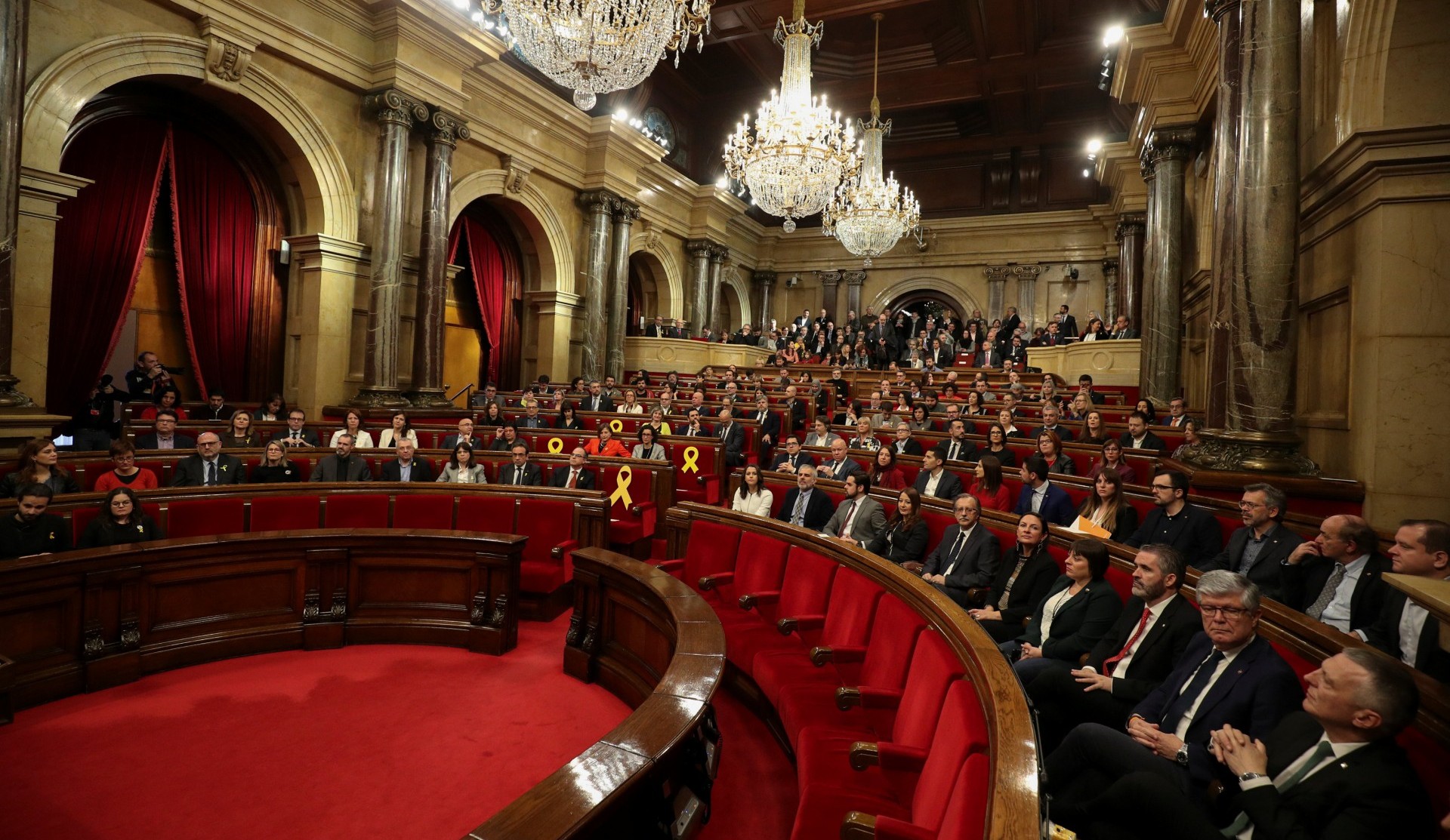 Parlamento de Cataluña, sin la presencia de los diputados arrestados (Reuters)