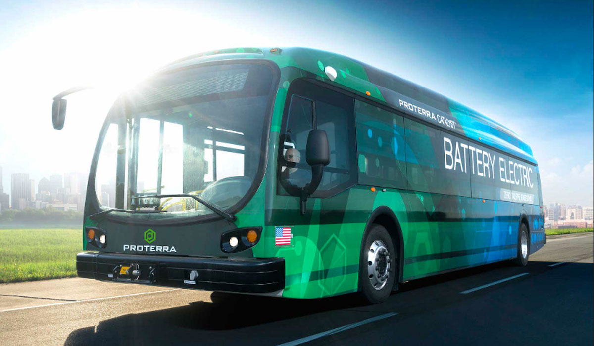 Bus eléctrico de Proterra, pionera en este tipo de vehículos.