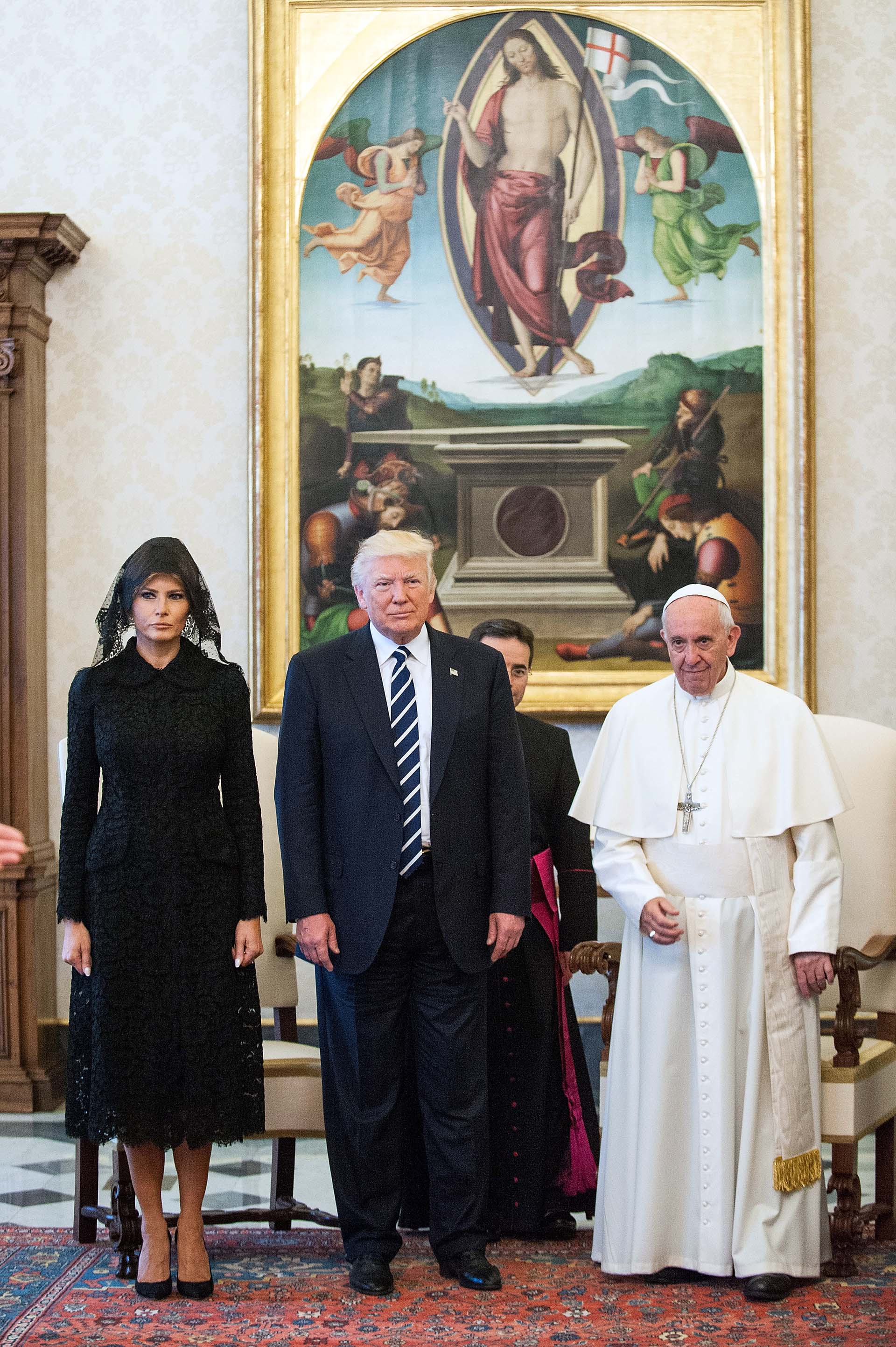 24/5/2017 El papa Francisco recibe a Donald Trump y su esposa en el Vaticano