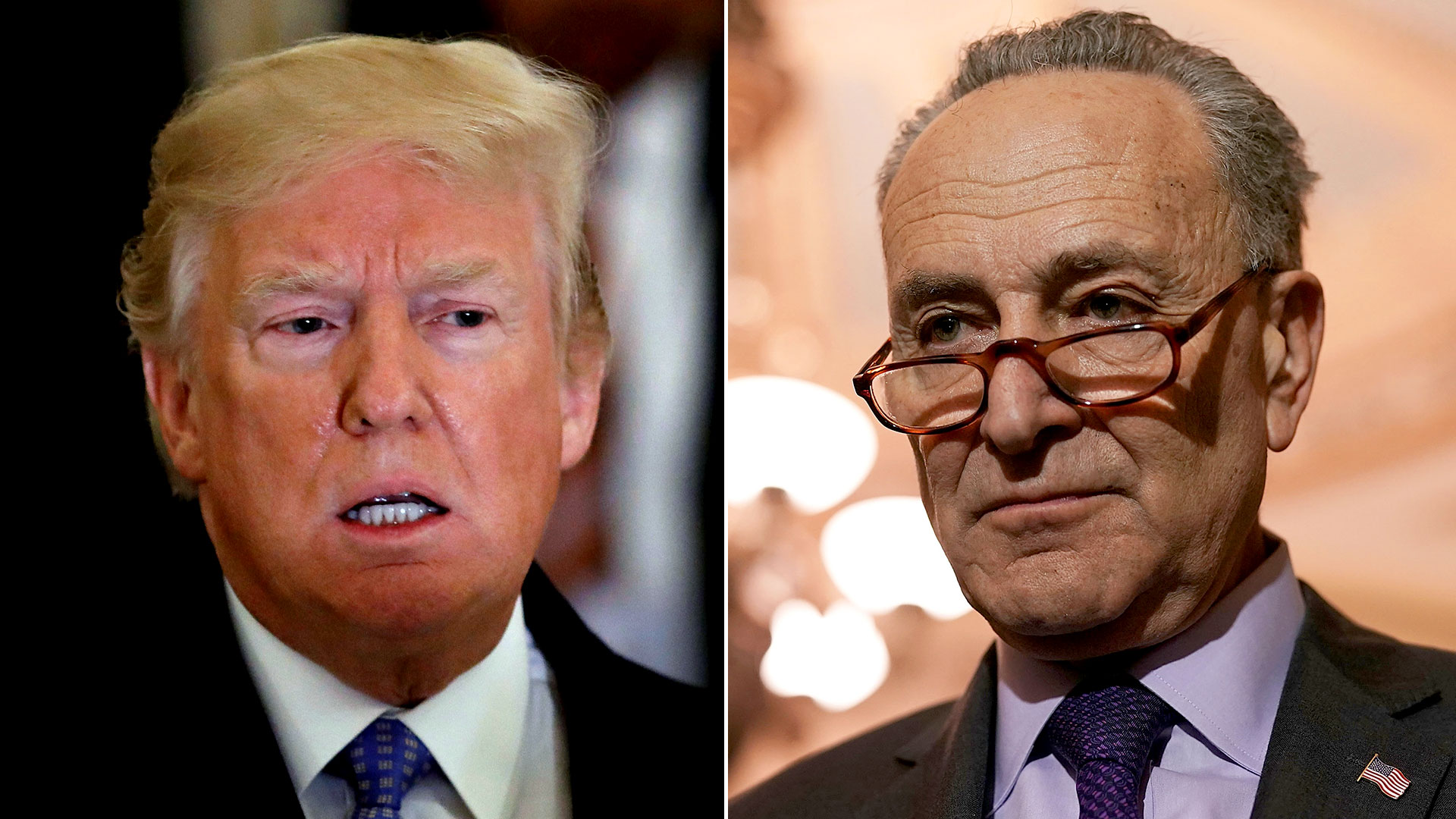 Doanld Trump y el demócrata Chuck Schumer
