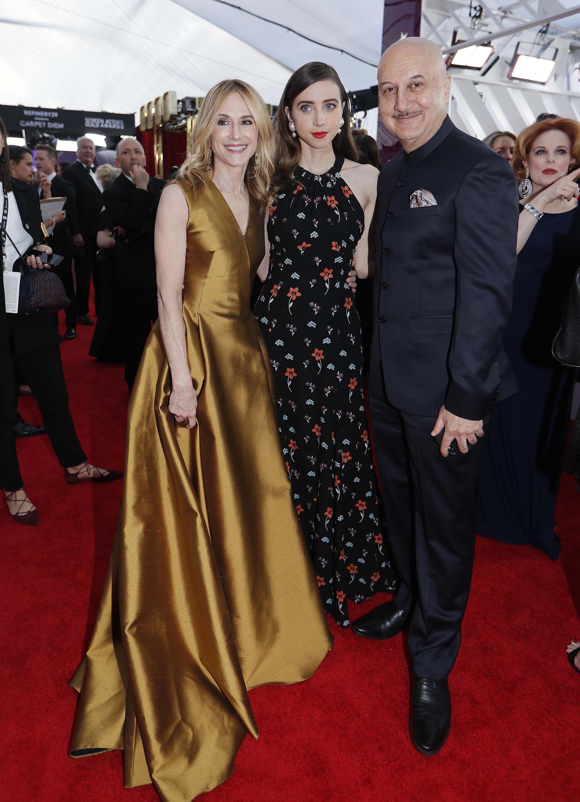 Holly Hunter, Zoe Kazan y Anupam Kher (REUTERS/Mike Blake)