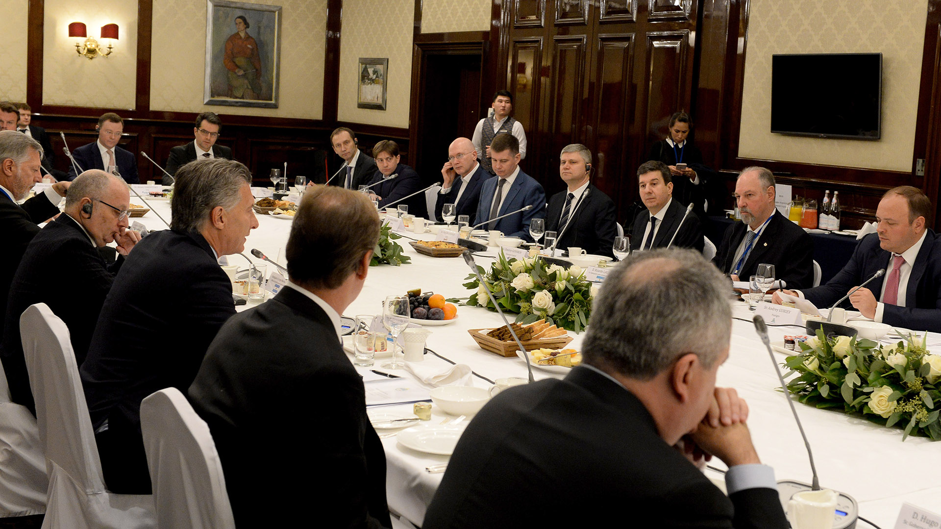 El presidente Mauricio Macri se reunió esta mañana con directivos de importantes empresas rusas interesados en realizar inversiones en la Argentina