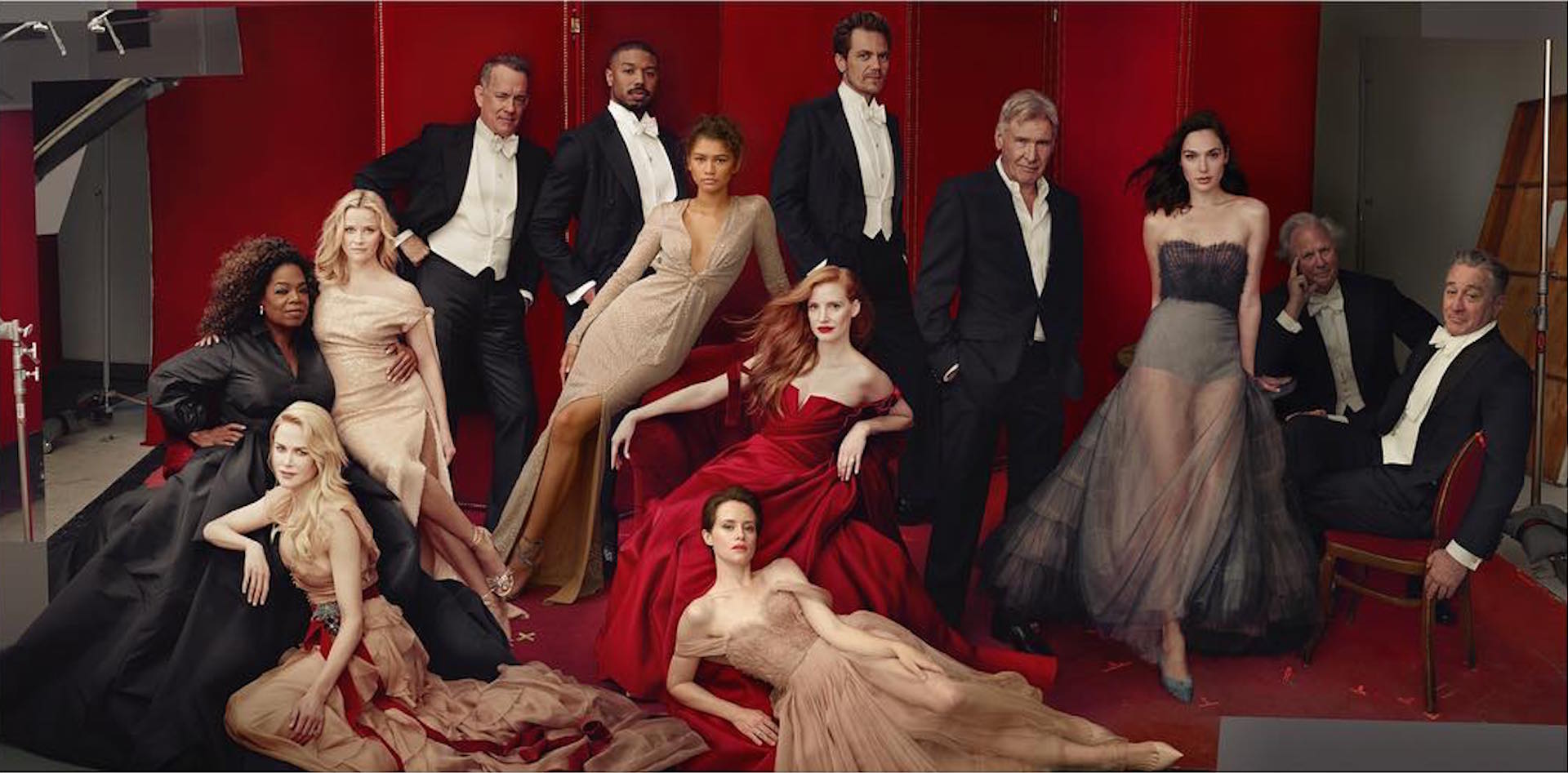 La foto con la celebridades elegidas por Vanity Fair y tomada por Annie Leibovitz.