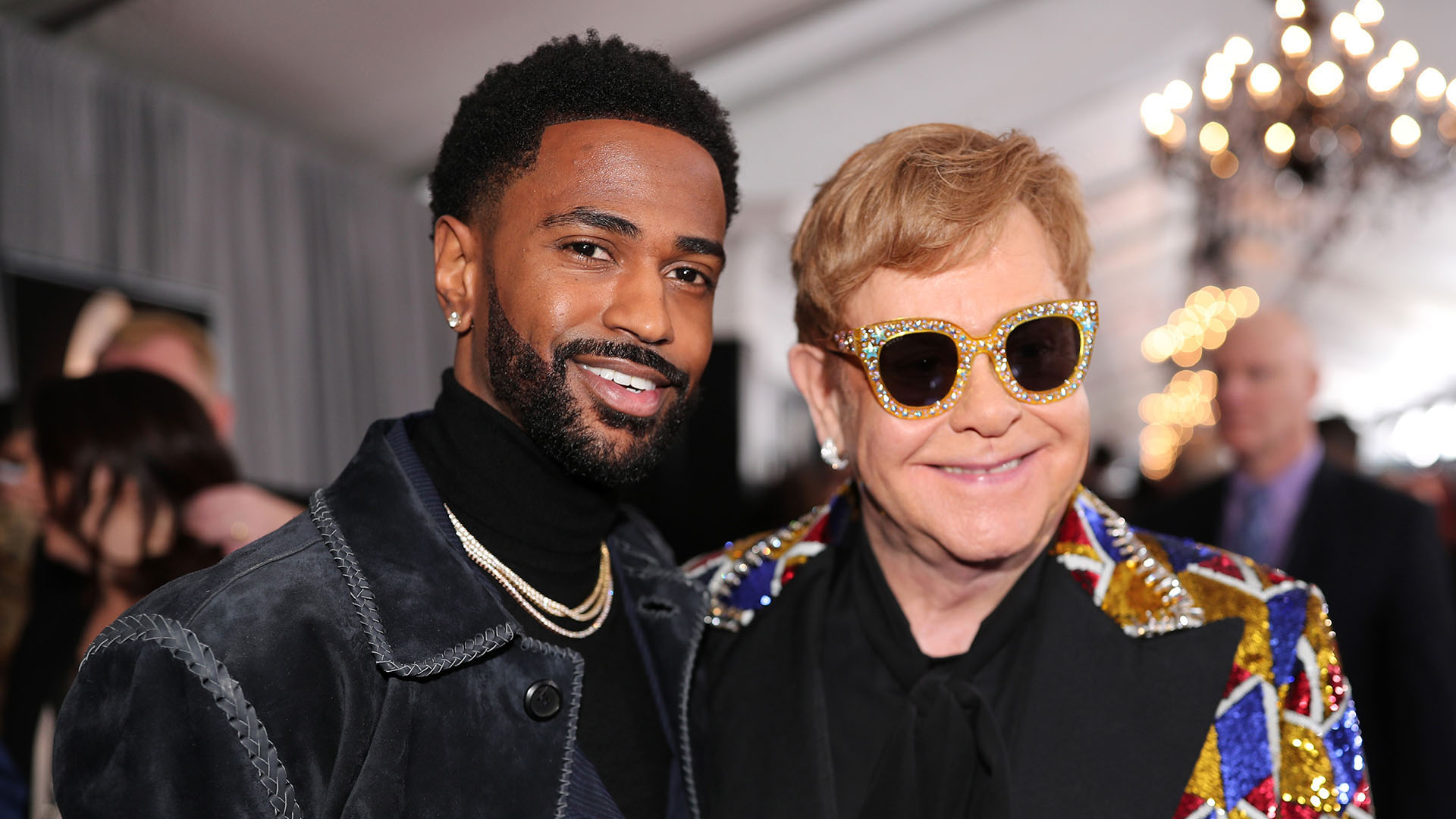 Big Sean y Sir Elton John (Christopher Polk/Getty Images para NARAS/AFP)