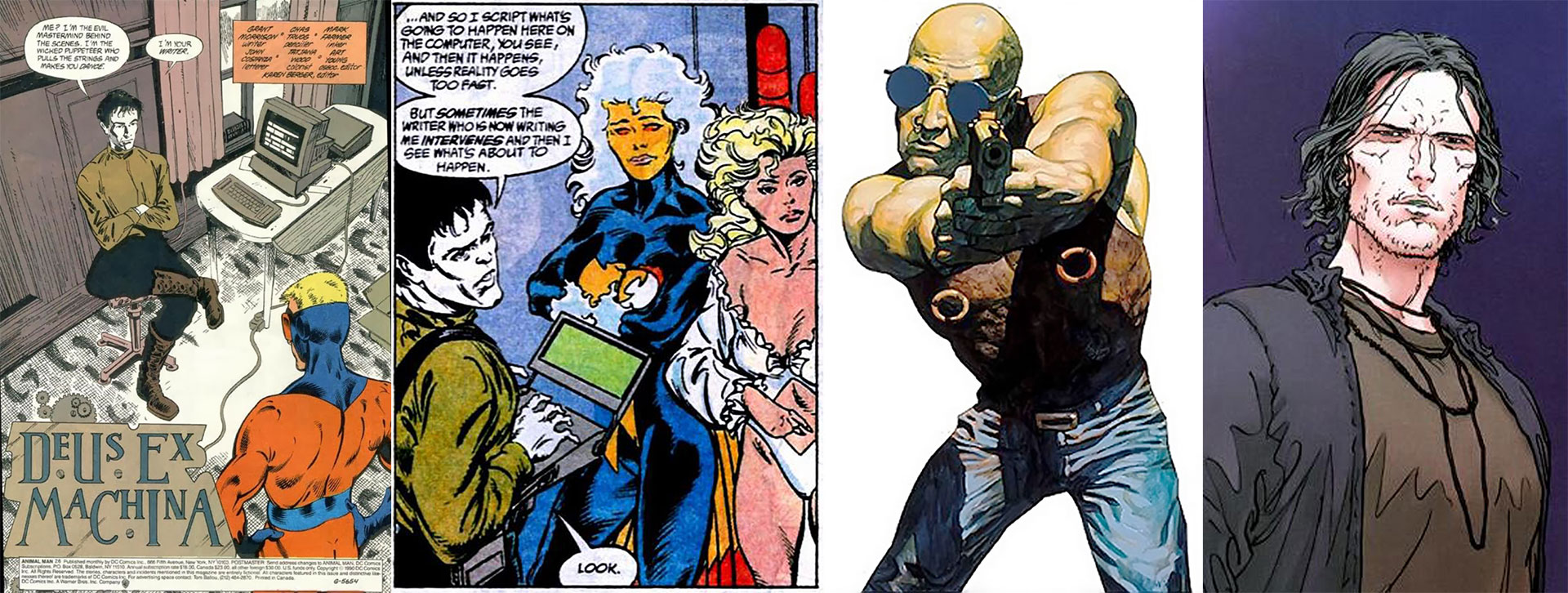 The Writer en “Animal man” y “Suicide Squad”, King Mub y Wally Sage, tres de sus “fiction suits”