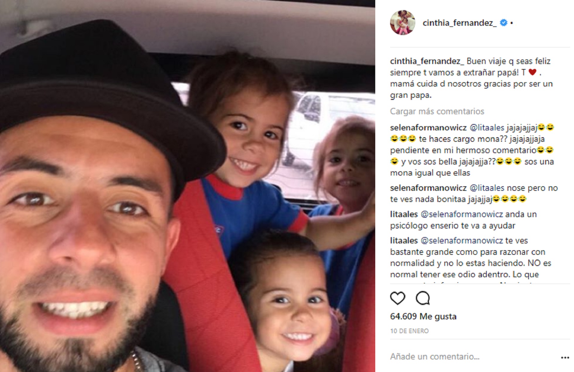 El mensaje de despedida de la modelo al futbolista en las redes sociales