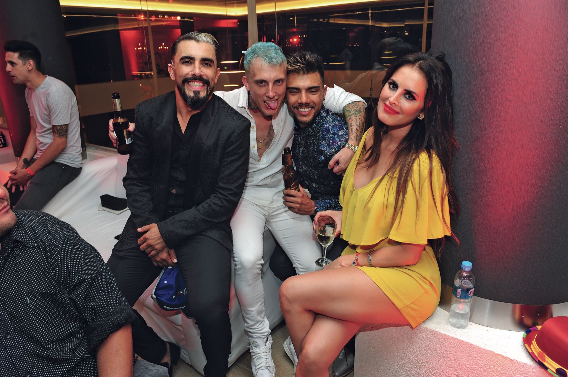 Amigos: Fernando Bertona, El Polaco, Tyago Griffo y Silvina Luna. (Foto GENTE)