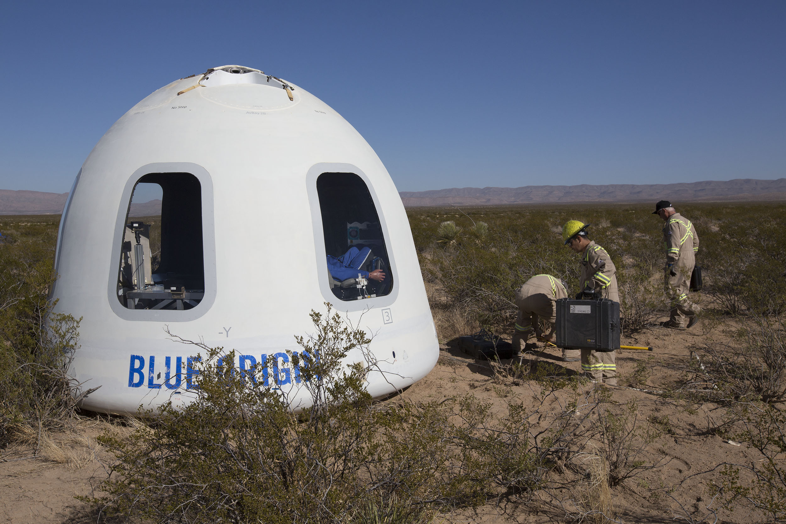 La cápsula de Blue Origin con la que se trasladarían pasajeros al espacio