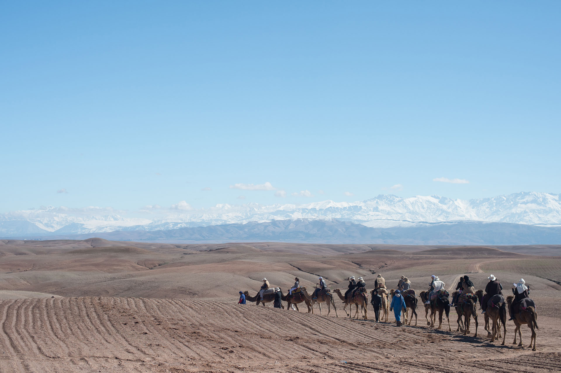 Los invitados disfrutaron del paisaje en el desierto de Agafay