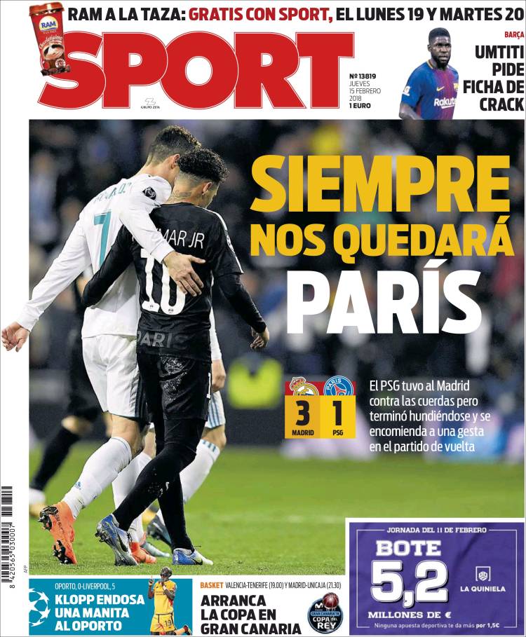 La portada de Sport