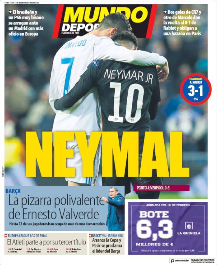 La tapa de Mundo Deportivo