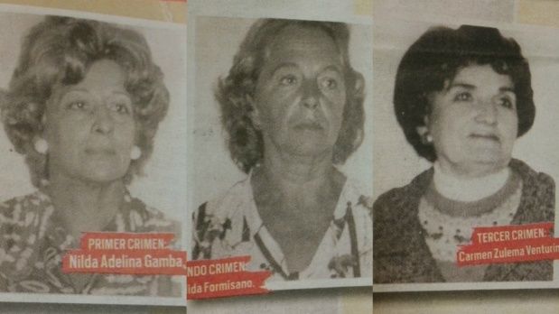 Las víctimas de Yiya Murano: Nilda Gamba, Lelia Formisano de Ayala y Carmen Zulema del Giorgio Venturini