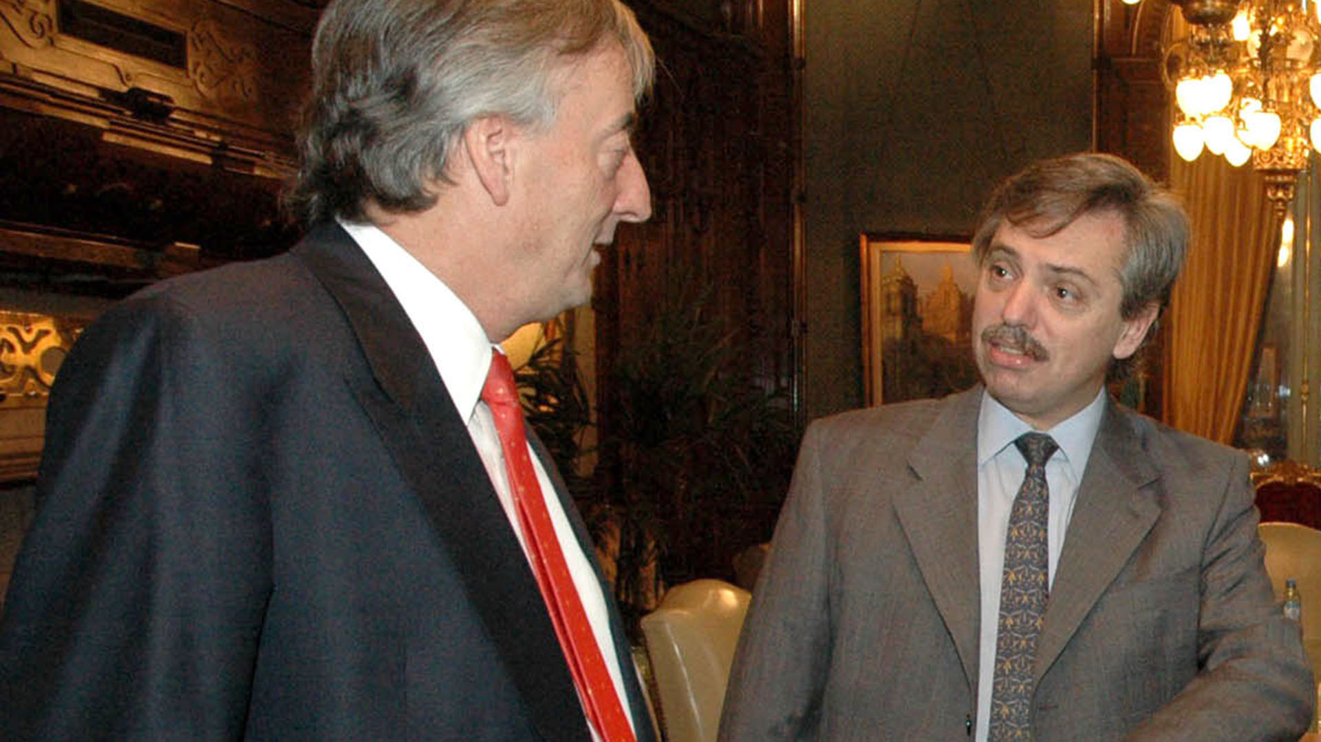Néstor Kirchner junto al entonces Jefe de Gabinete, Alberto Fernández