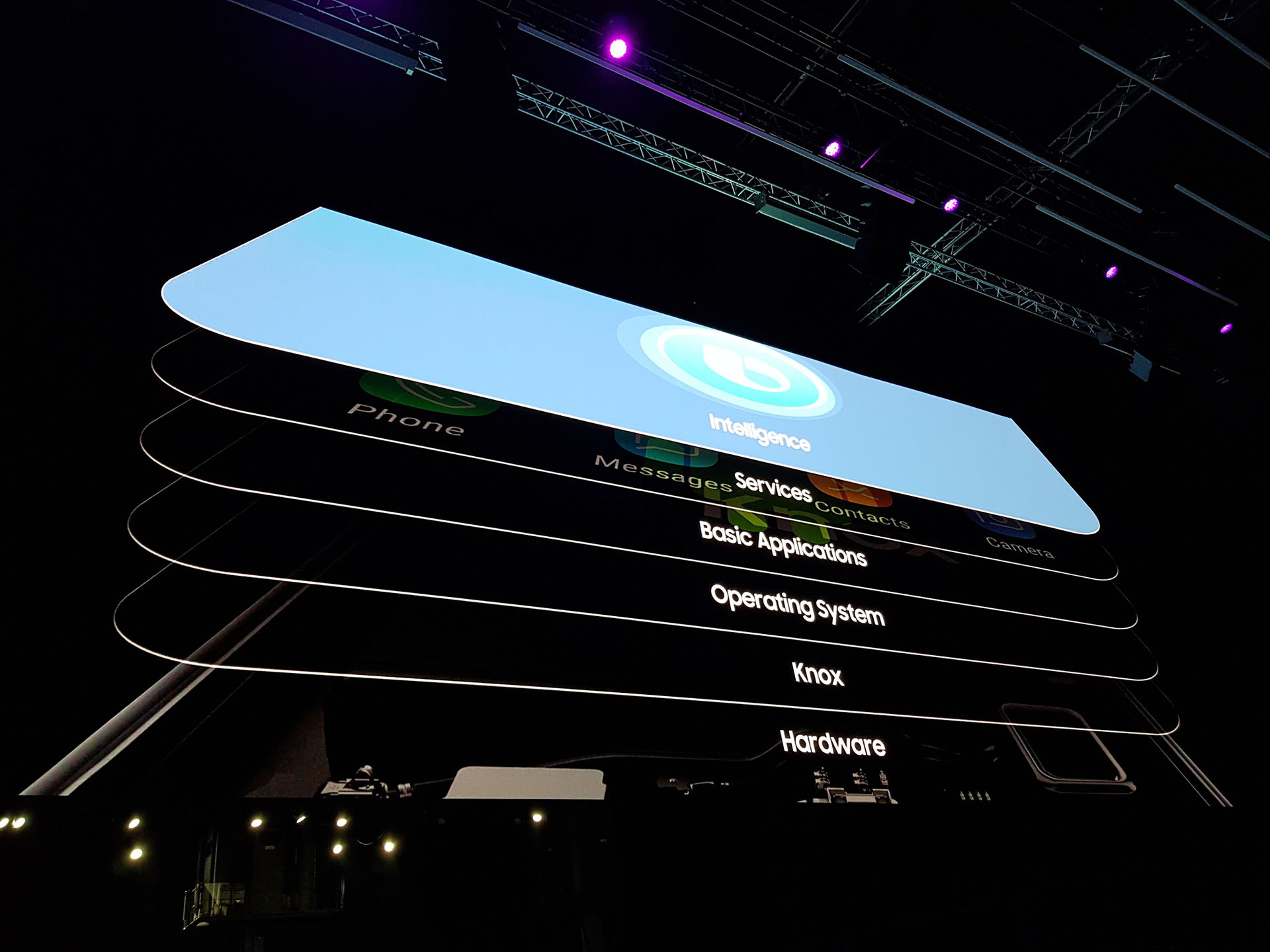 Con los nuevos productos de Samsung se podrá grabar videos en súper cámara lenta (960 fotogramas por segundo). El sonido es envolvente con parlantes estéreo sintonizados por AKG y los smartphones son compatibles con la nueva app SmartThings, desde donde se pueden gestionar los diferentes dispositivos conectados del hogar o la oficina