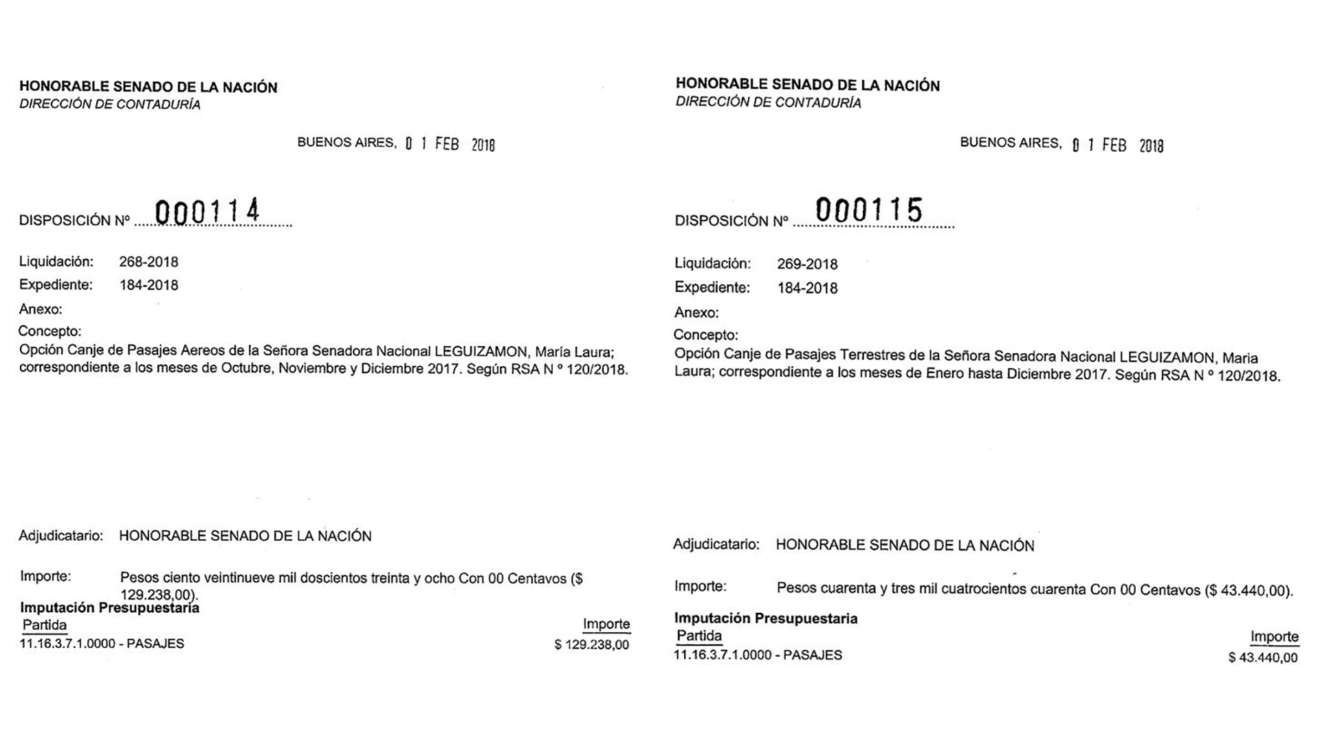 María Laura Leguizamón logró cobrar el 1° de febrero todos sus pasajes no utilizados en 2017.