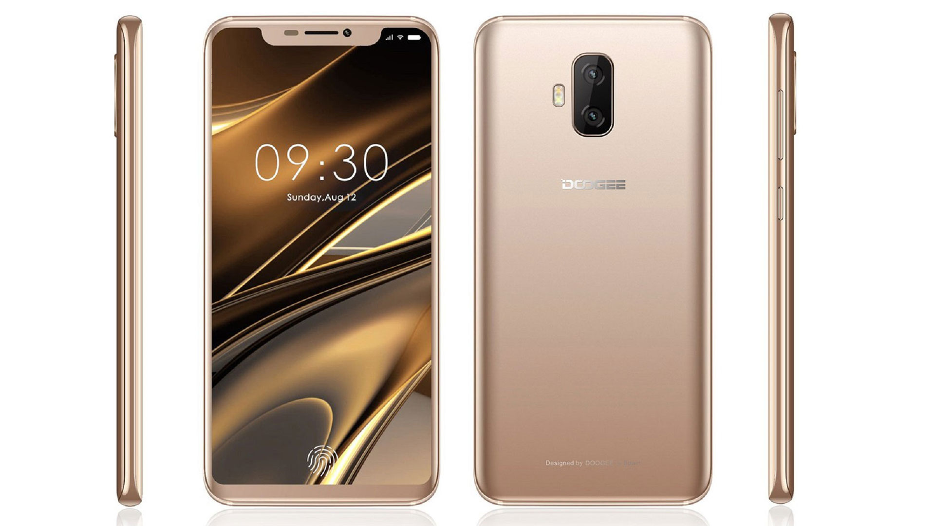 La pantalla del Doogee V es de 6,21 pulgadas, ocupa el 94.85 por ciento del frente del teléfono e integra sensor de huellas