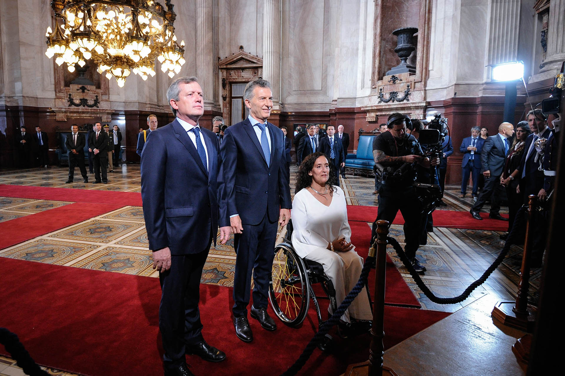 Emilio Monzó, Mauricio Macri y Gabriela Michetti tras el ingreso del Presidente al Congreso