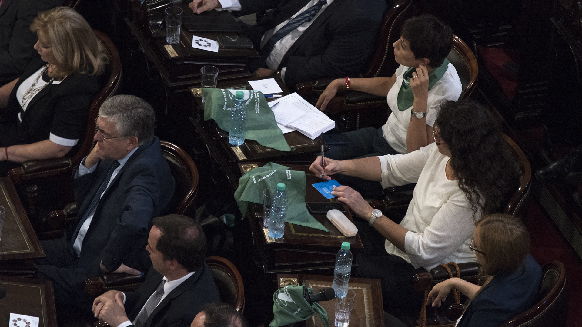 Los pañuelos verdes se multiplicaron en el bloque de Unidad Ciudadana