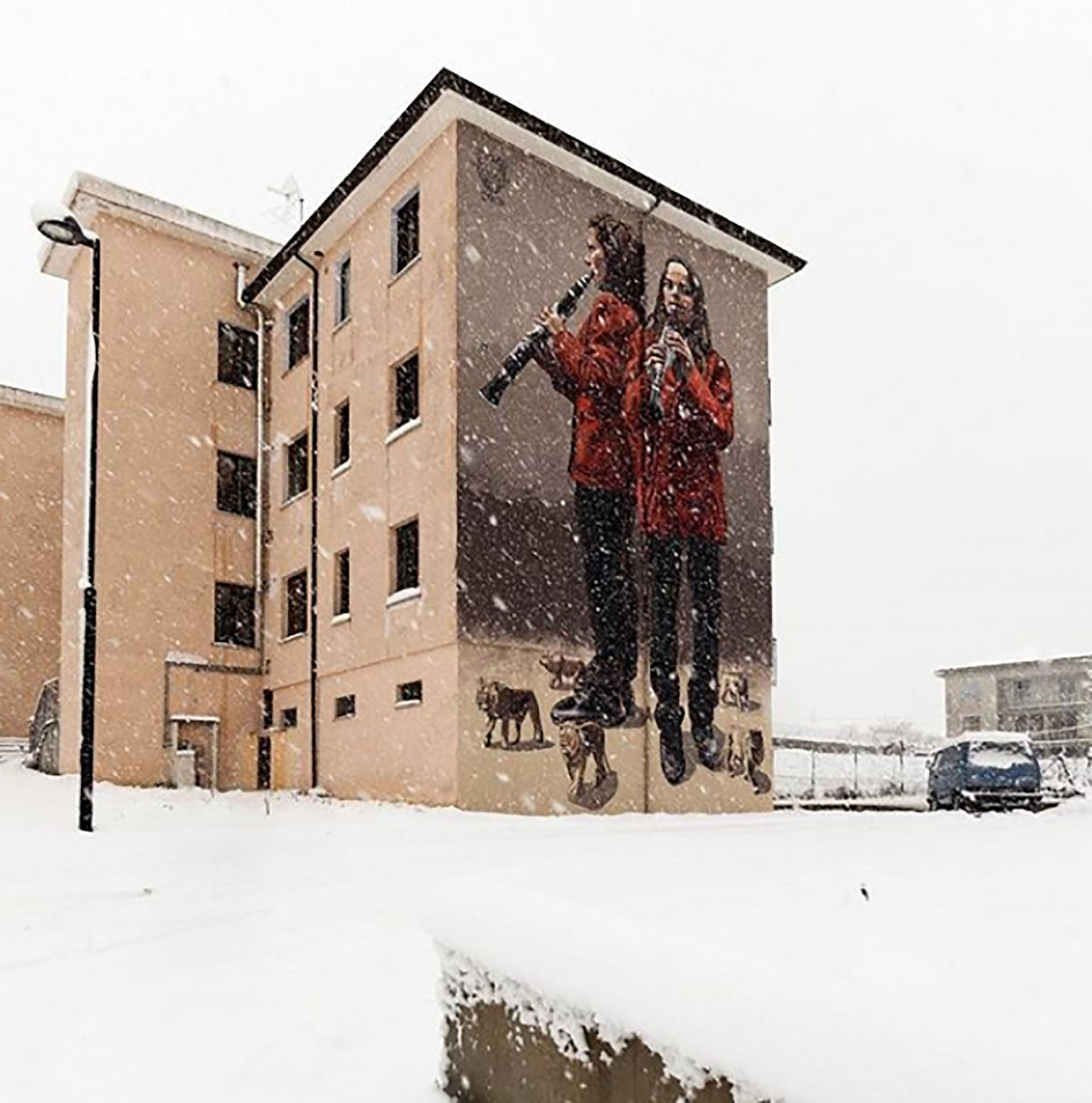 Una de las obras de Milu en Lioni, provincia de Avellino, Italia