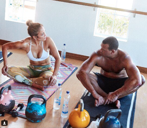 Jennifer Lopez y su novio, el beisbolista Alex Rodríguez, entrenan juntos y se motivan mutuamente (Instagram: Jennifer Lopez)