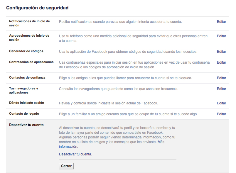Cuando un usuario quiere dejar Facebook, la primera opción que encuentra no es borrar su cuenta para siempre sino desactivarla.