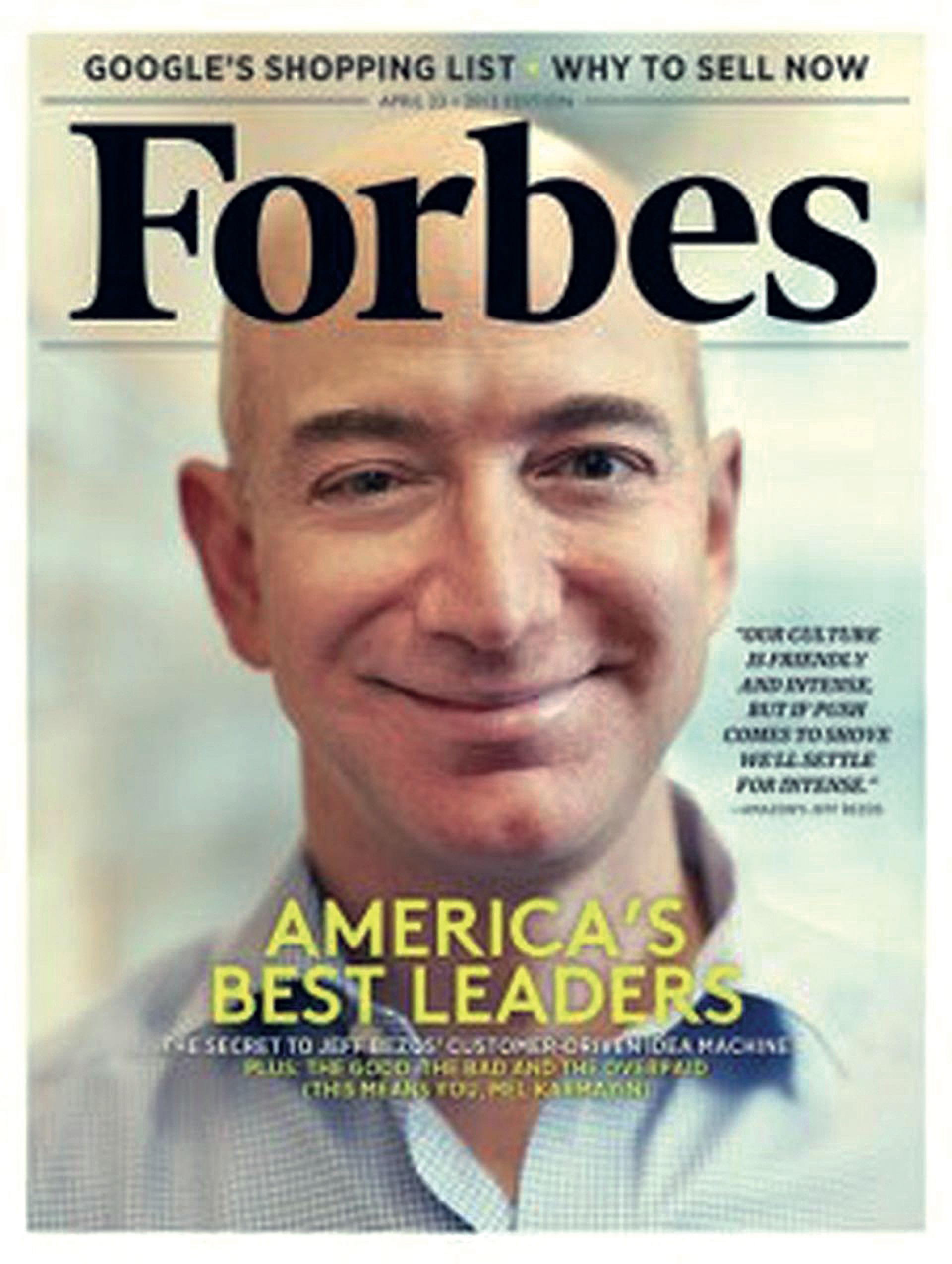 La tapa de la revista Forbes con su rostro