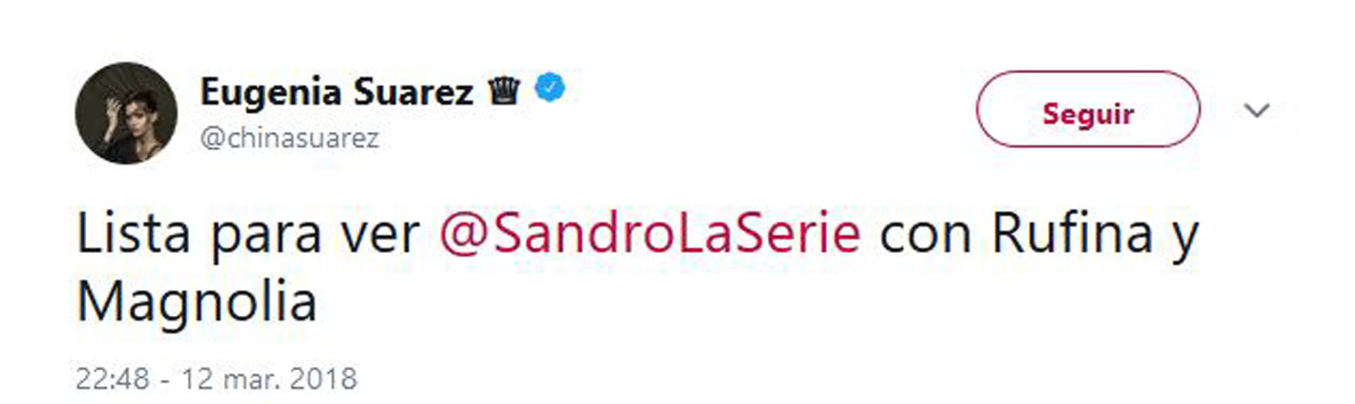El mensaje de la China Suárez en Twitter