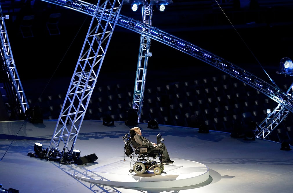 Durante un discurso en la ceremonia de apertura de los juegos paraolimpicos de Londres en 2012 (Lefteris Pitarakis/AP)