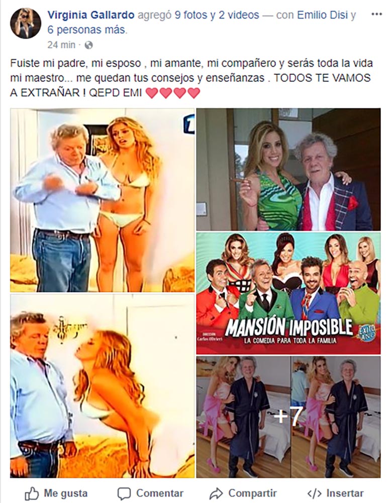 El recuerdo de Virginia Gallardo a Emilio Disi