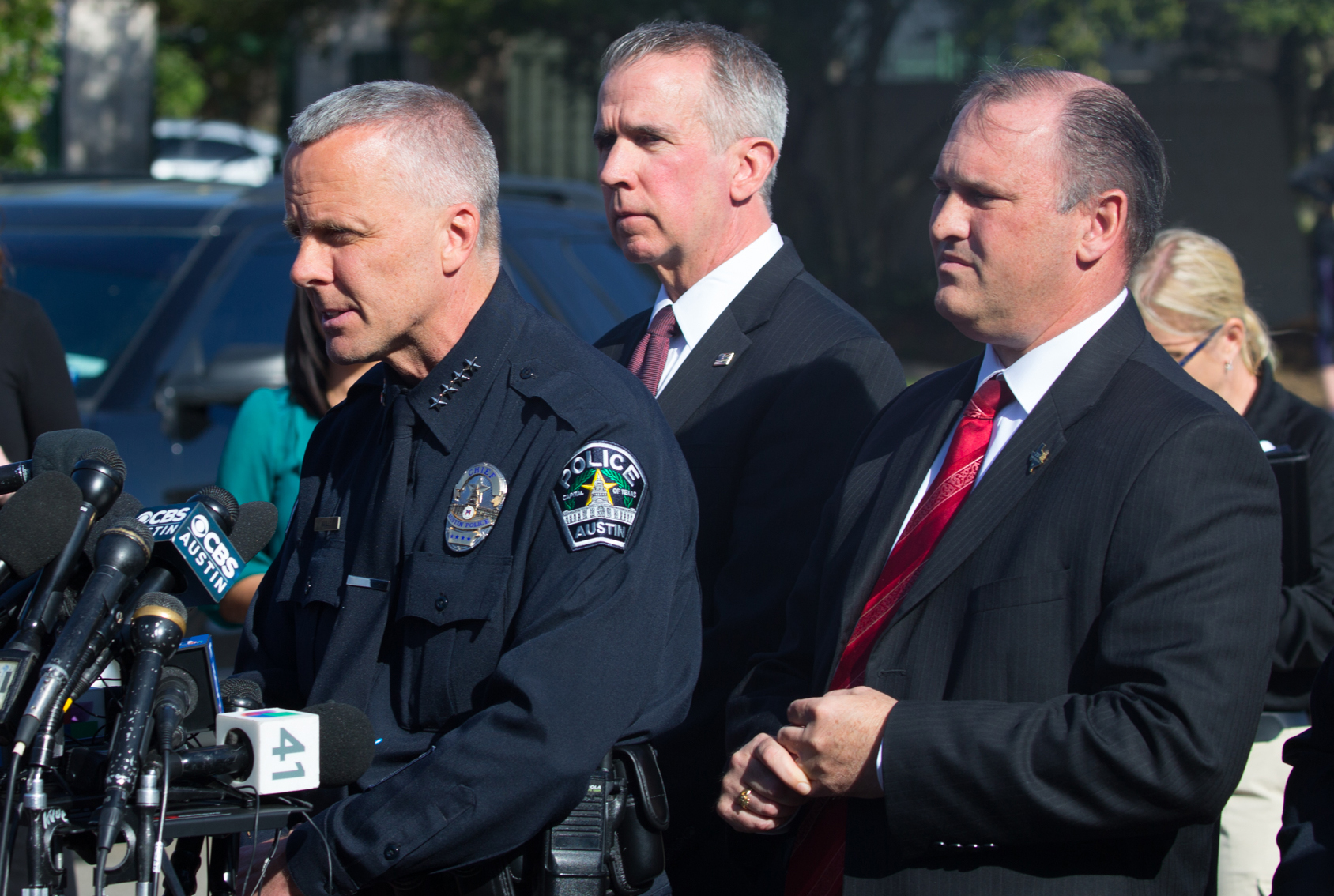 El jefe policial de Austin, Brian Manley, en conferencia de prensa