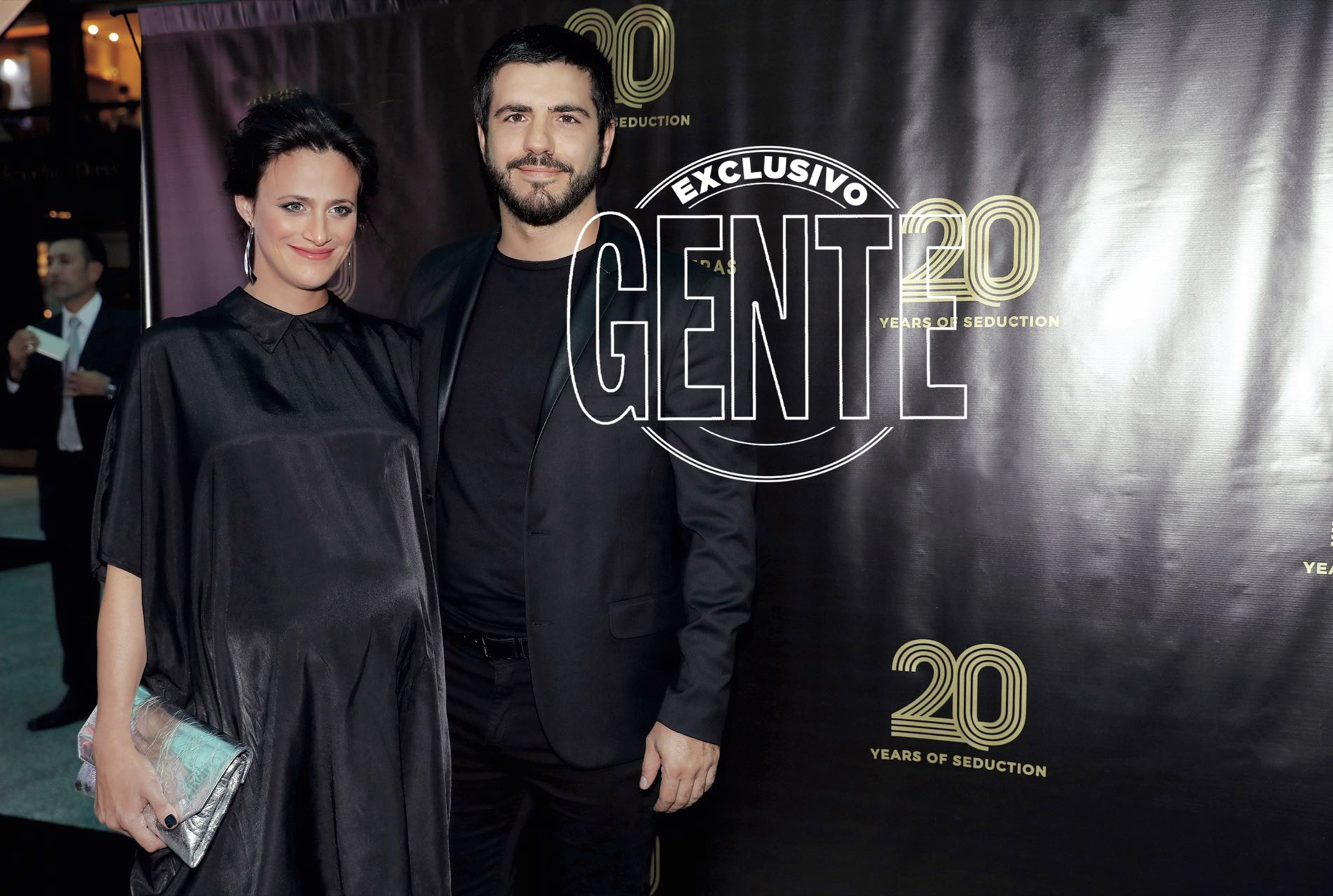 Mónica Antonópulos embarazada junto a su pareja, Marco Antonio Caponi (Foto Francisco Trombetta/GENTE)