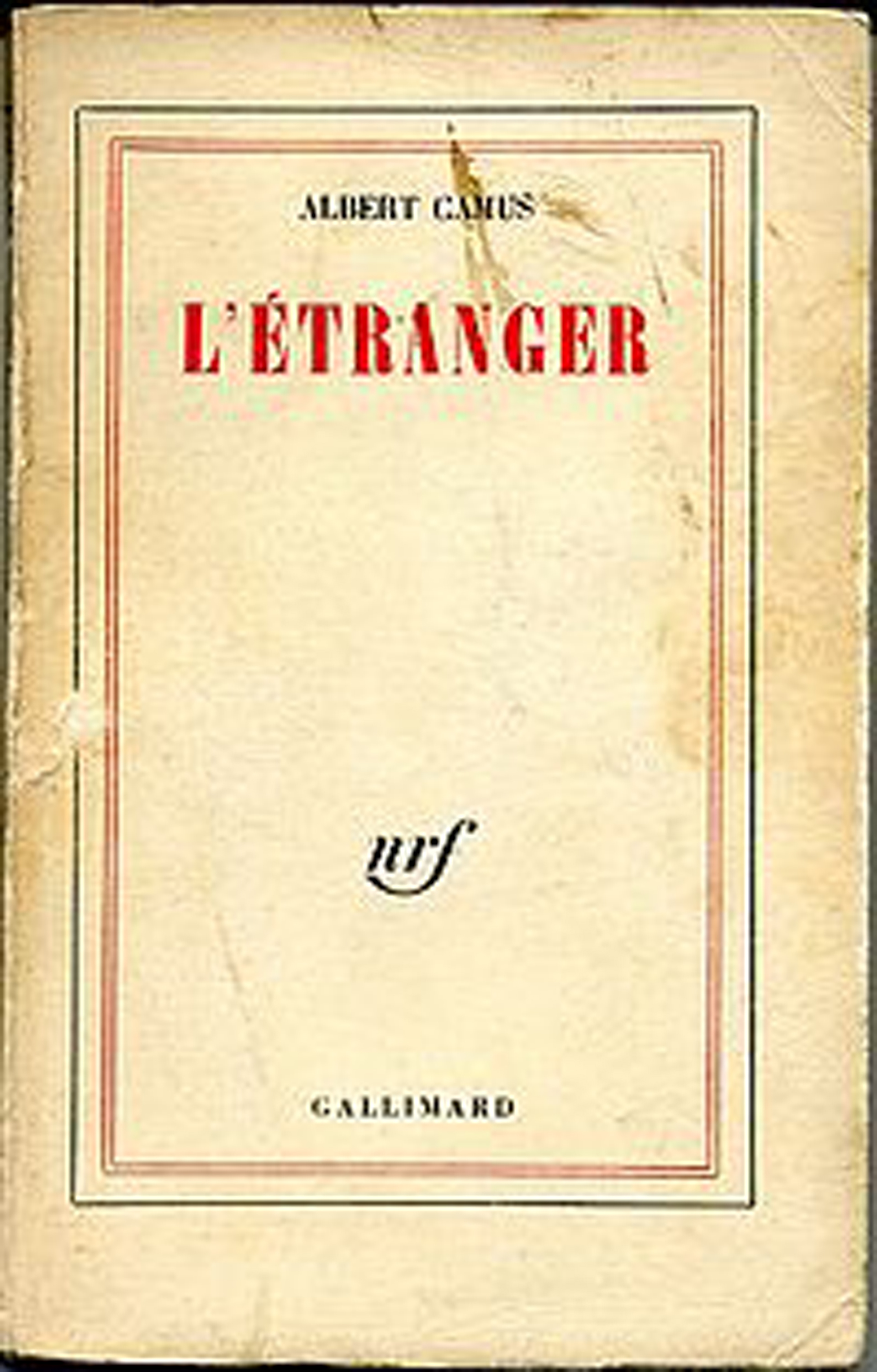 Primera edición (1942) de “El extranjero” de Albert Camus