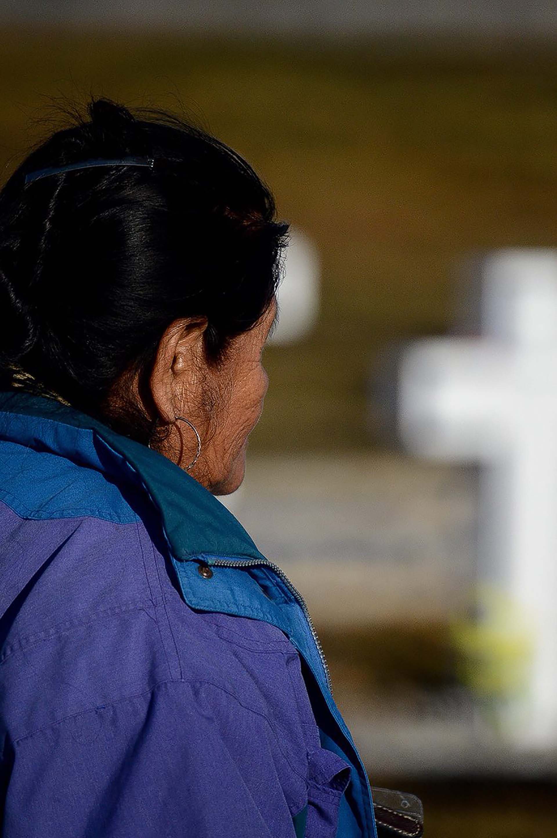 Norma Di Moto, hermana de Celso Alegre, soldado chaqueño: “Mi mamá no quiso venir, ella quiere seguir imaginando a su hijo como el día que se fue a la guerra” (Foto: Presidencia de la Nación/Secretaria DDHH/ Víctor Bugge)