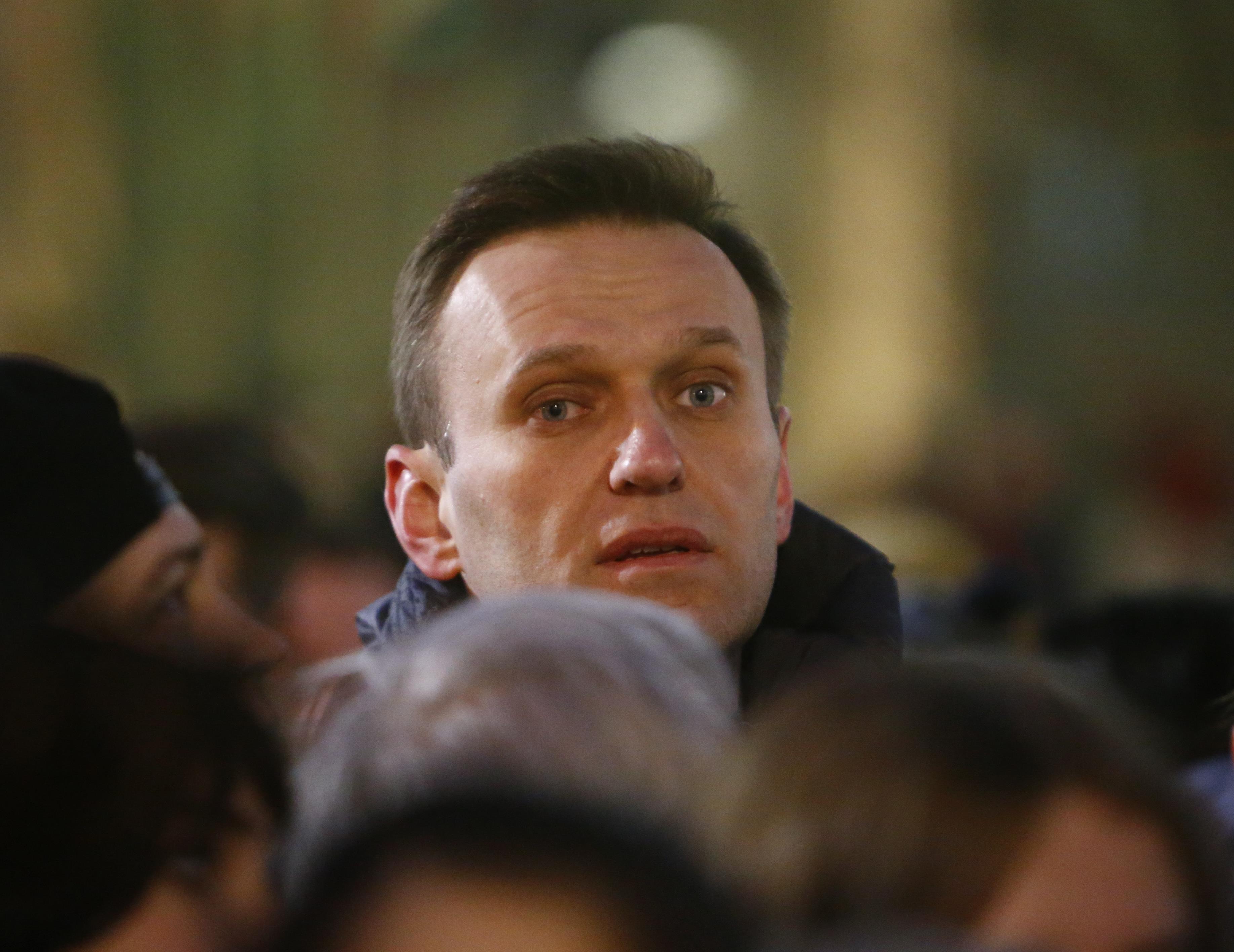El opositor Alexei Navalny durante una manifestación en Moscú ( REUTERS/Sergei Karpukhin)