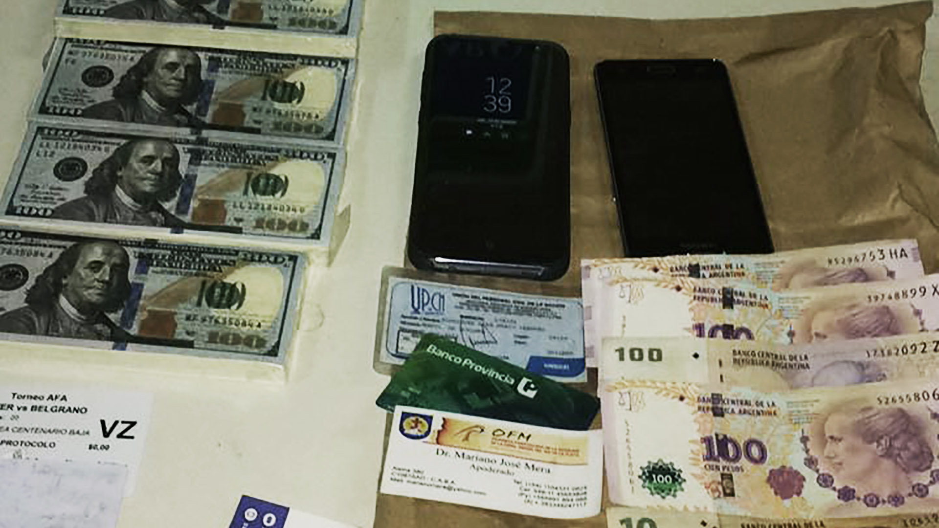 El dinero que le fue secuestrado al dirigente de la CTA